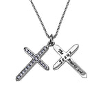 CZ Twin Cross Necklace