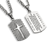 Diamond Back Shield Cross Necklace