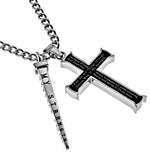 Black Cross Nail Necklace