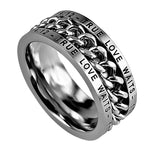 Silver Chain Ring - True Love Waits